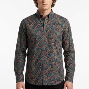 NWT Lawton Harbor Multicolor Floral Button-Up Shirt Men Size M